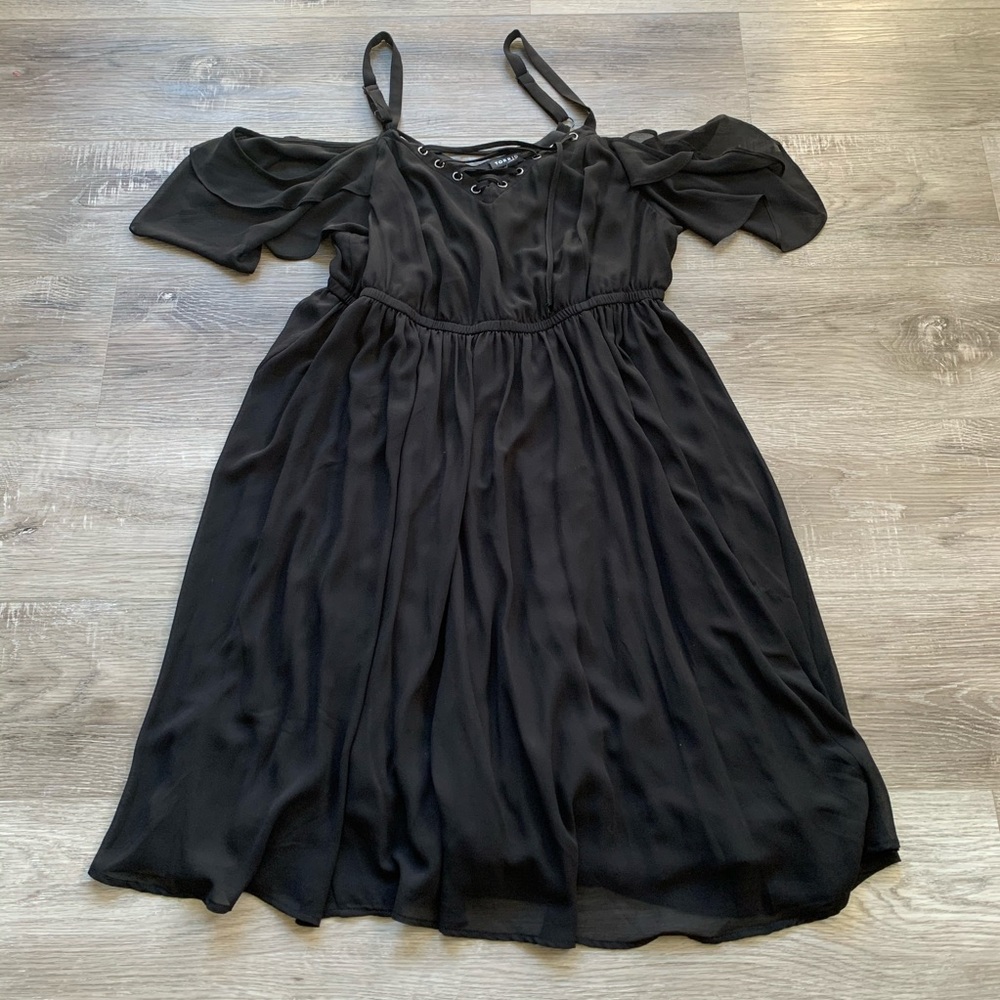 TORRID black off the shoulder midi dress